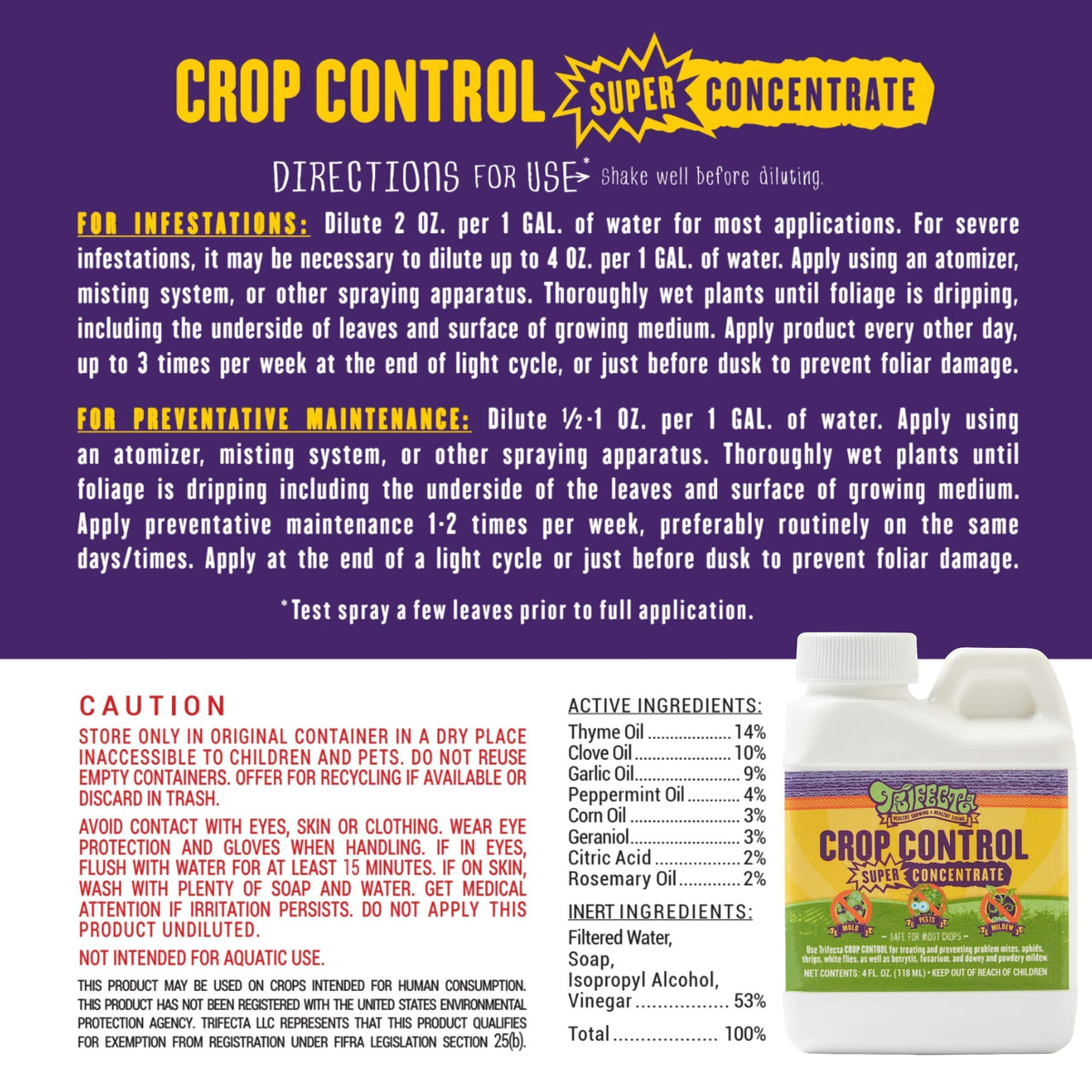 Trifecta Crop Control application in garden setting for broader pest protection
