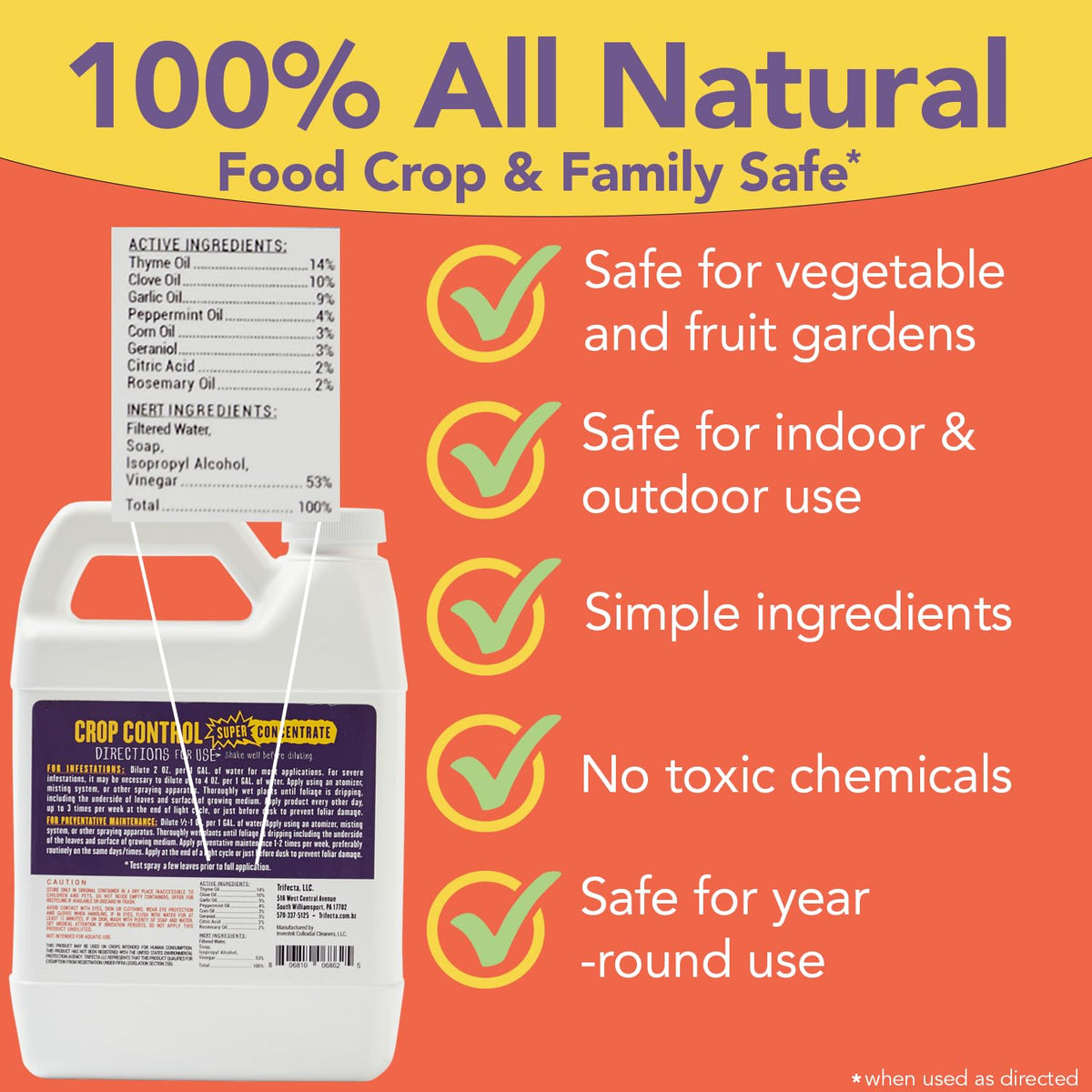 Trifecta Crop Control spray on leaf addressing powdery mildew with even coverage