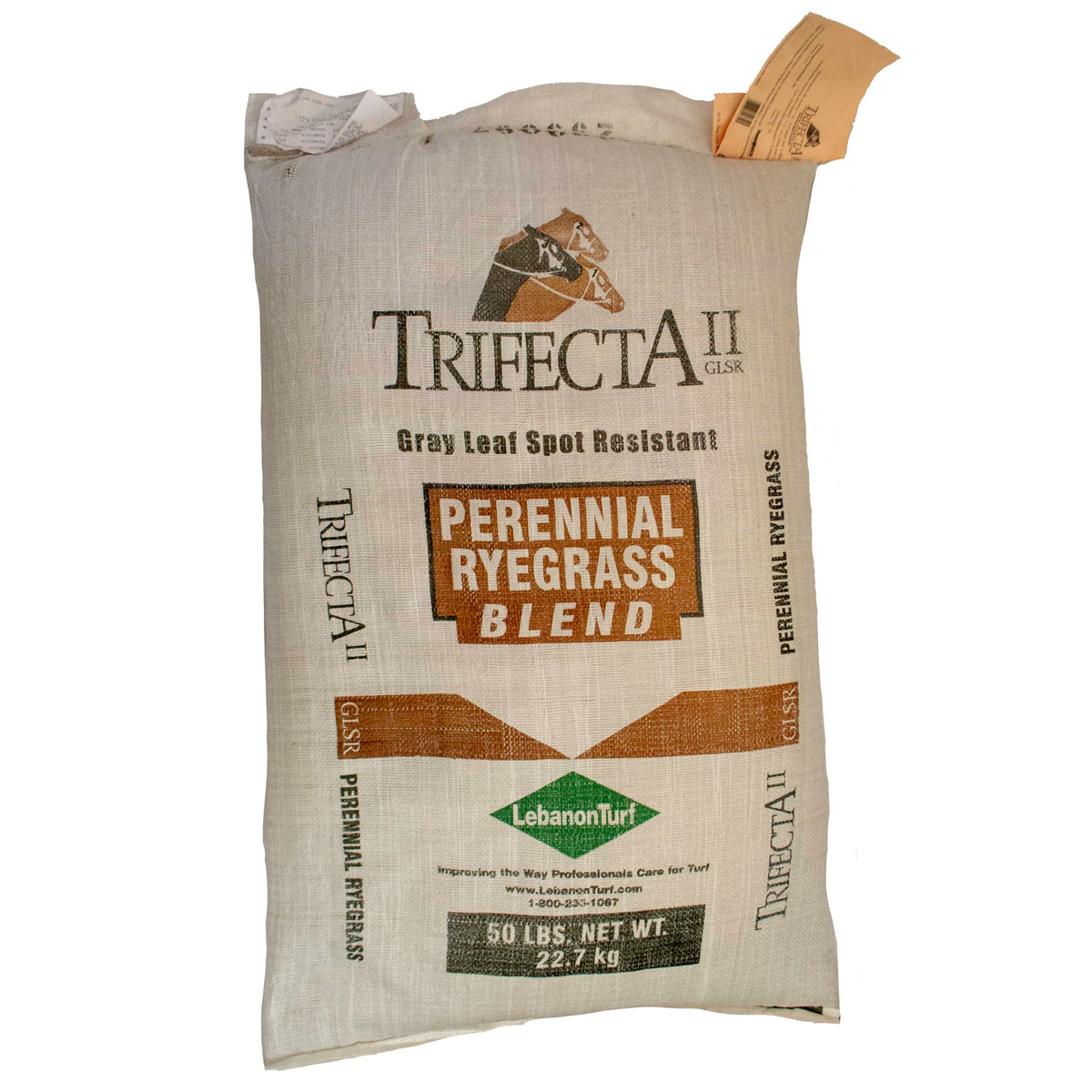 Trifecta II GLSR seed blend bag front view for lush lawns.
