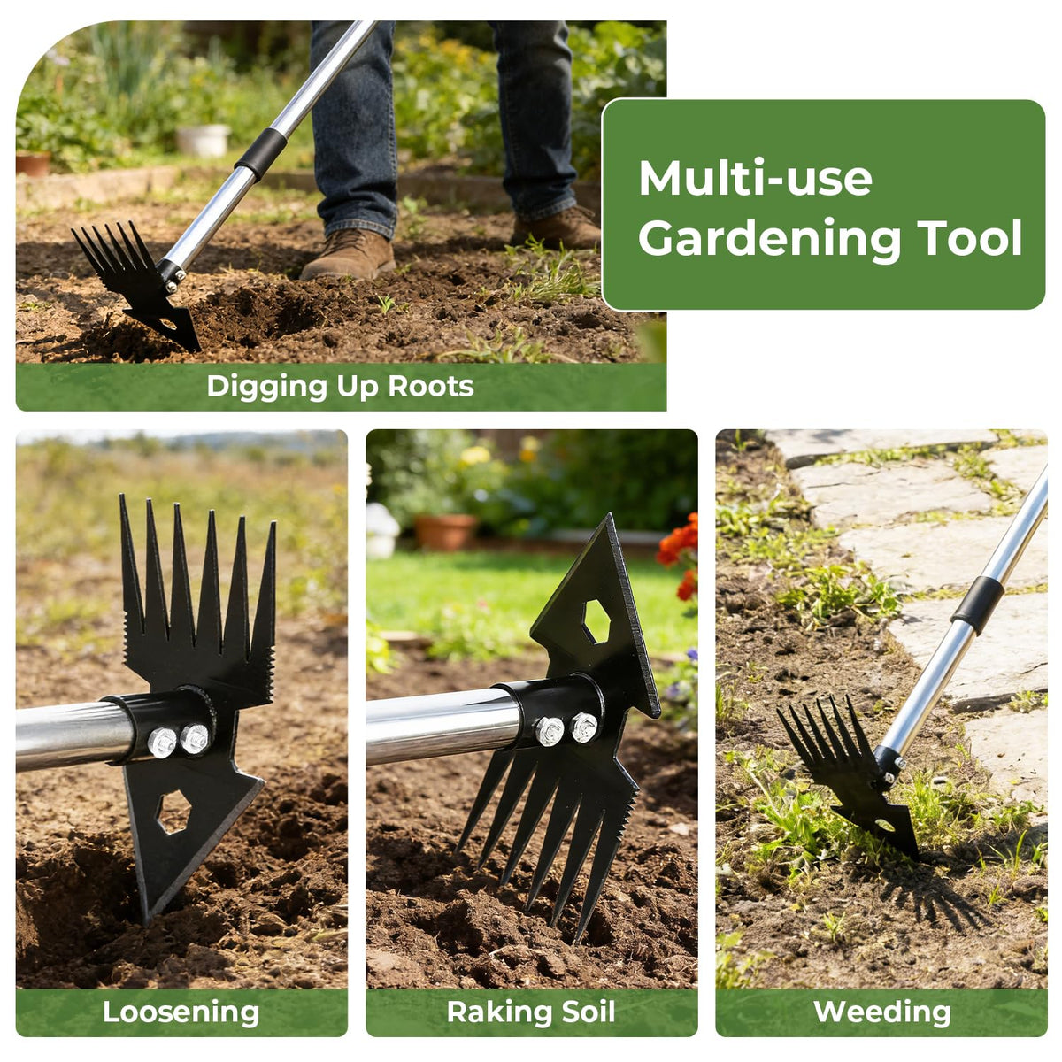 TrigenTeels ergonomic grip reduces back strain during extended gardening sessions.