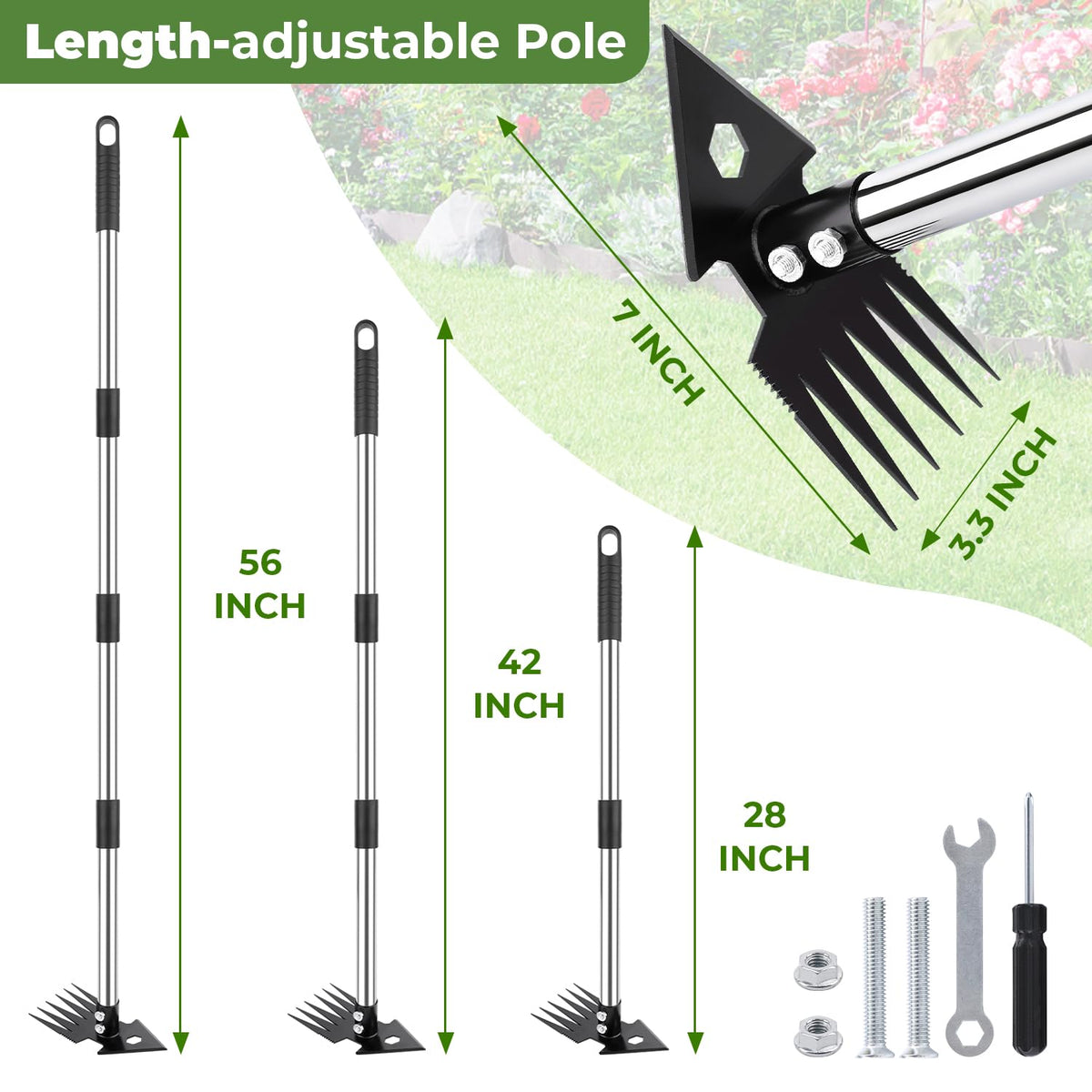 TrigenTeels all-in-one solution pulls weeds and loosens soil efficiently.
