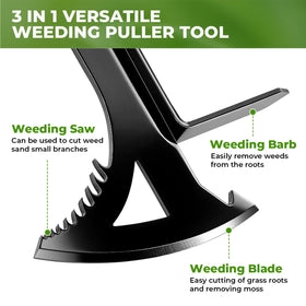 TrigenTeels serrated sickle blade cuts through thick weeds with ease.