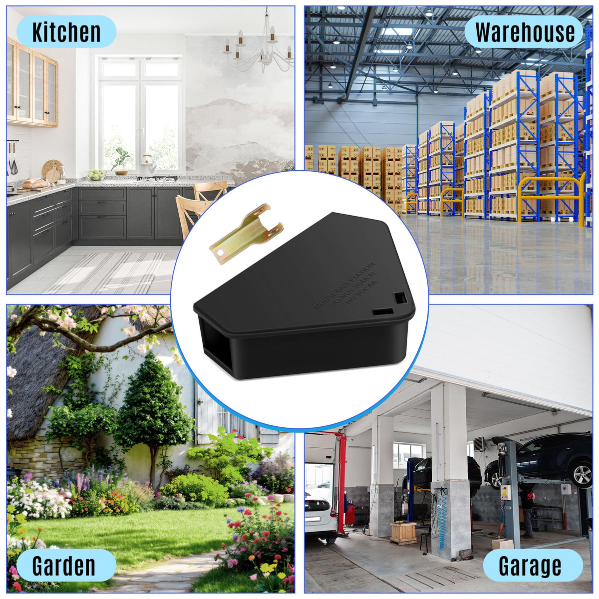 Trihood mouse bait station placement near walls, effective placement supports targeted rodent control.