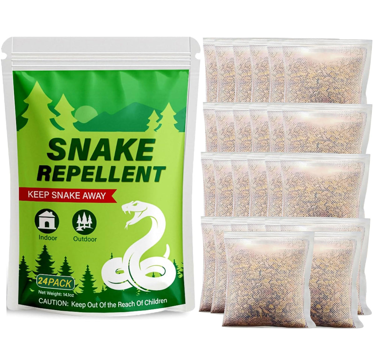 Trihood 16-pack snake repellent outdoor-indoor pouch guarding yards with natural scent barrier