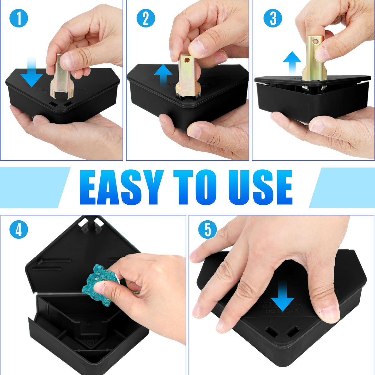 Trihood weatherproof ABS mouse bait station exterior, durable and reusable for years.