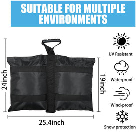 TRINKA sandbags buckle attachment system clearly secures to canopy legs