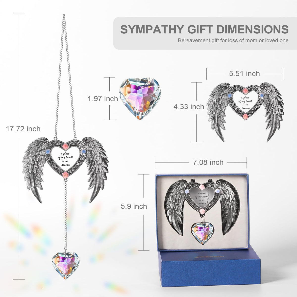 TRINYVORA angel wings crystal suncatcher symbolizing love and remembrance