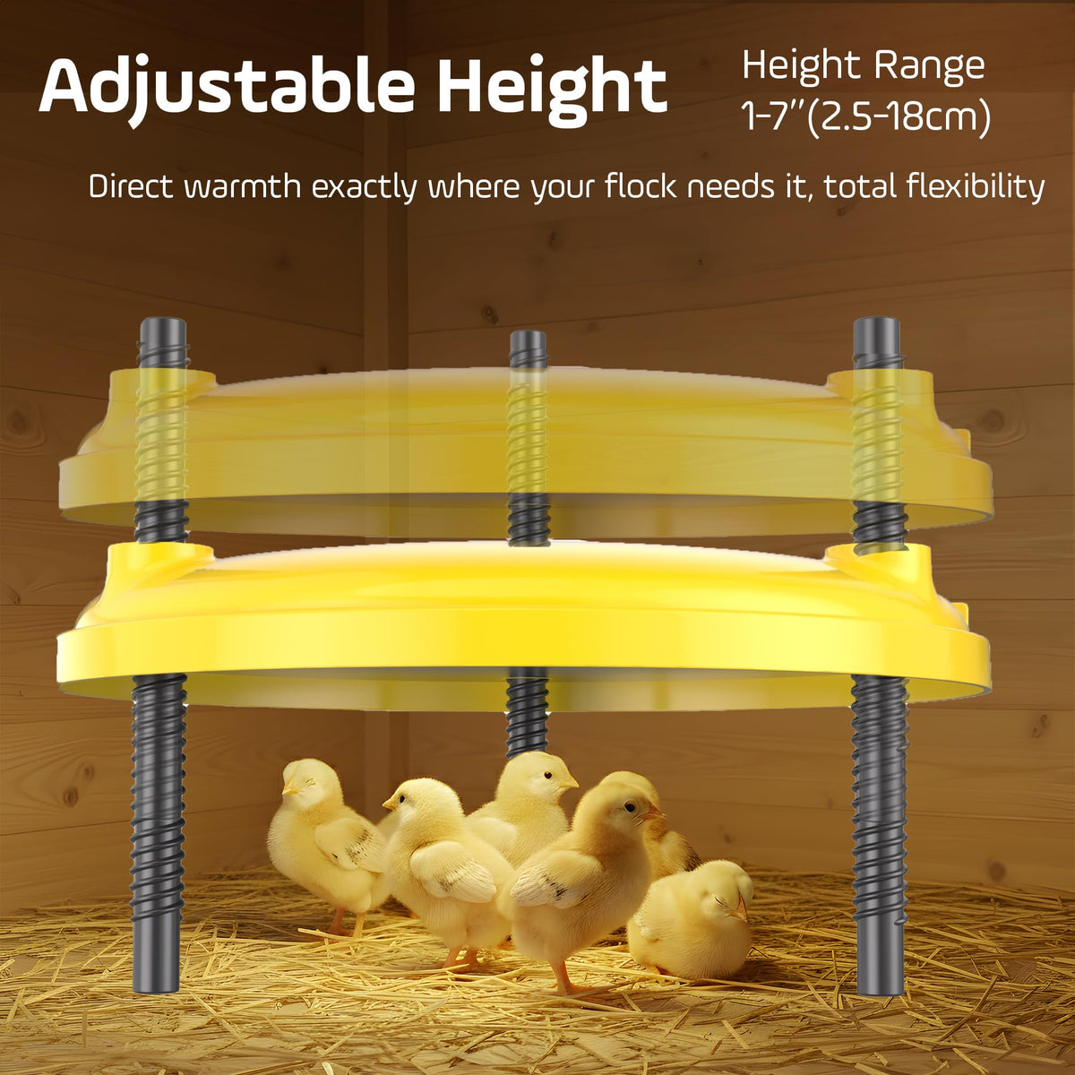 TRIOCOTTAGE Chick Heat Plate adjustable warmth view highlights customizable heat levels