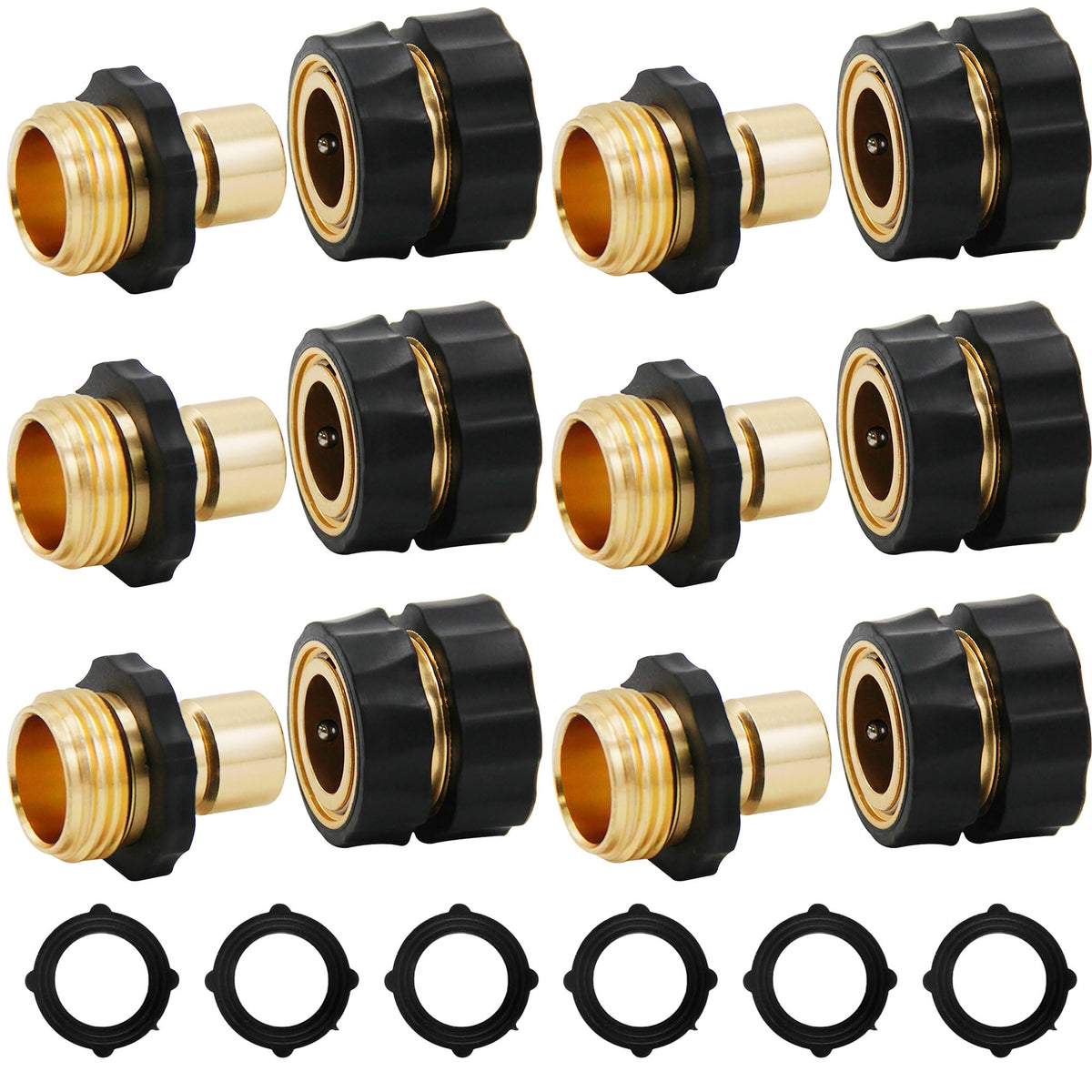 Triumpeek 3-4inch garden hose connector, female end, secure quick-release connection.