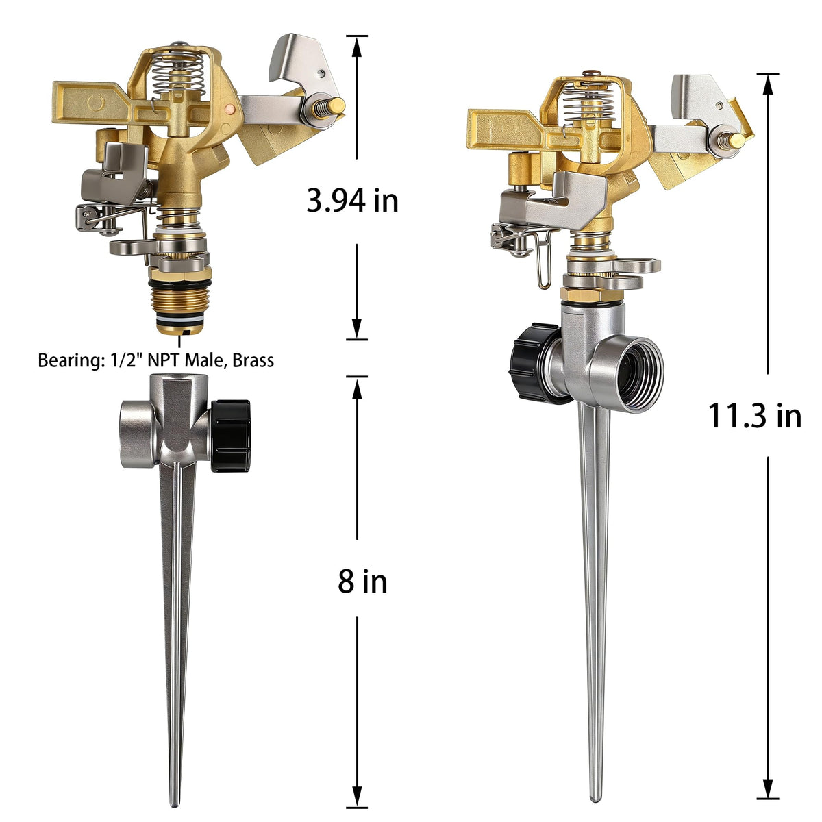Triumpeek aluminum stand base provides sturdy, rust-proof support.