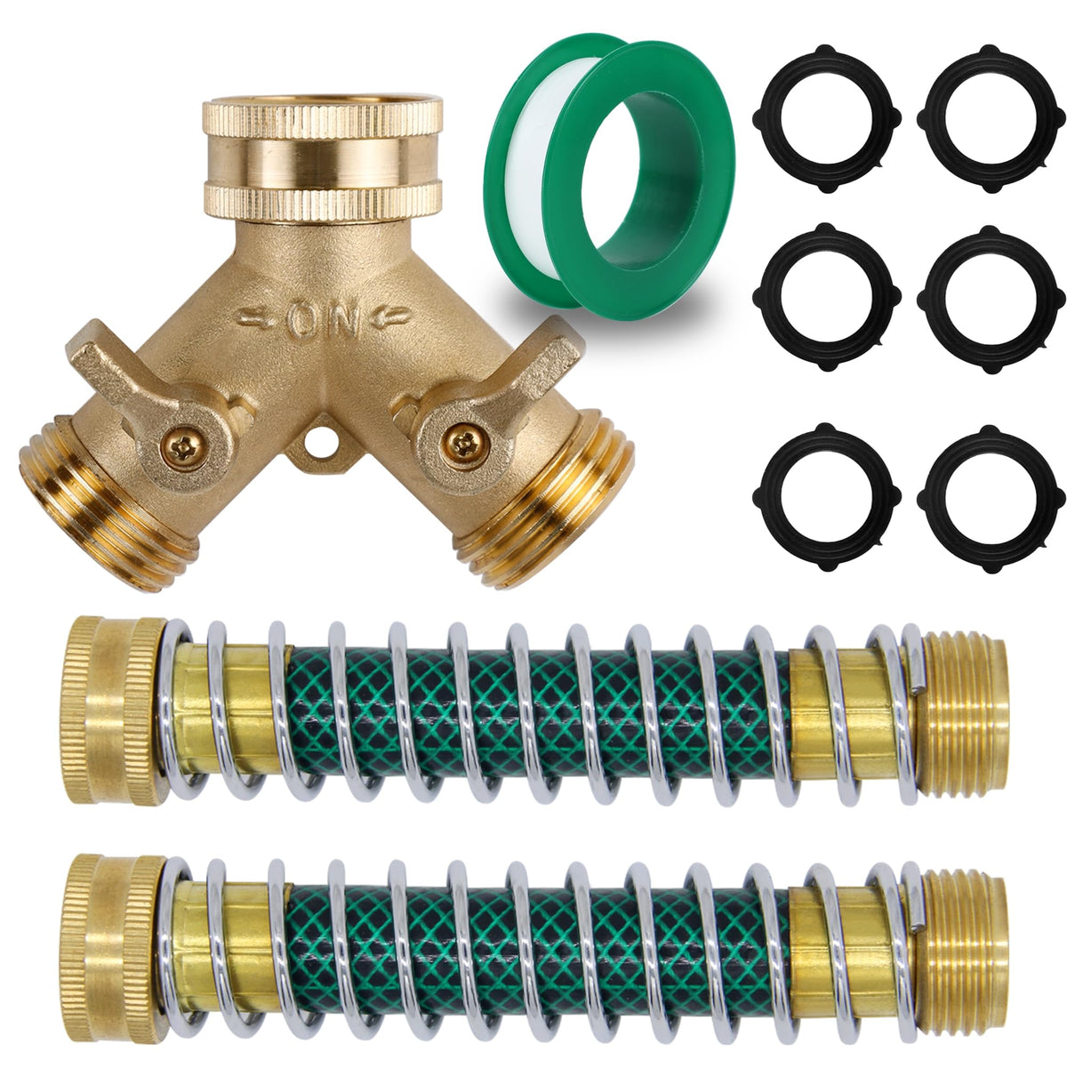 Triumpeek brass 2-way hose splitter enables flexible water control