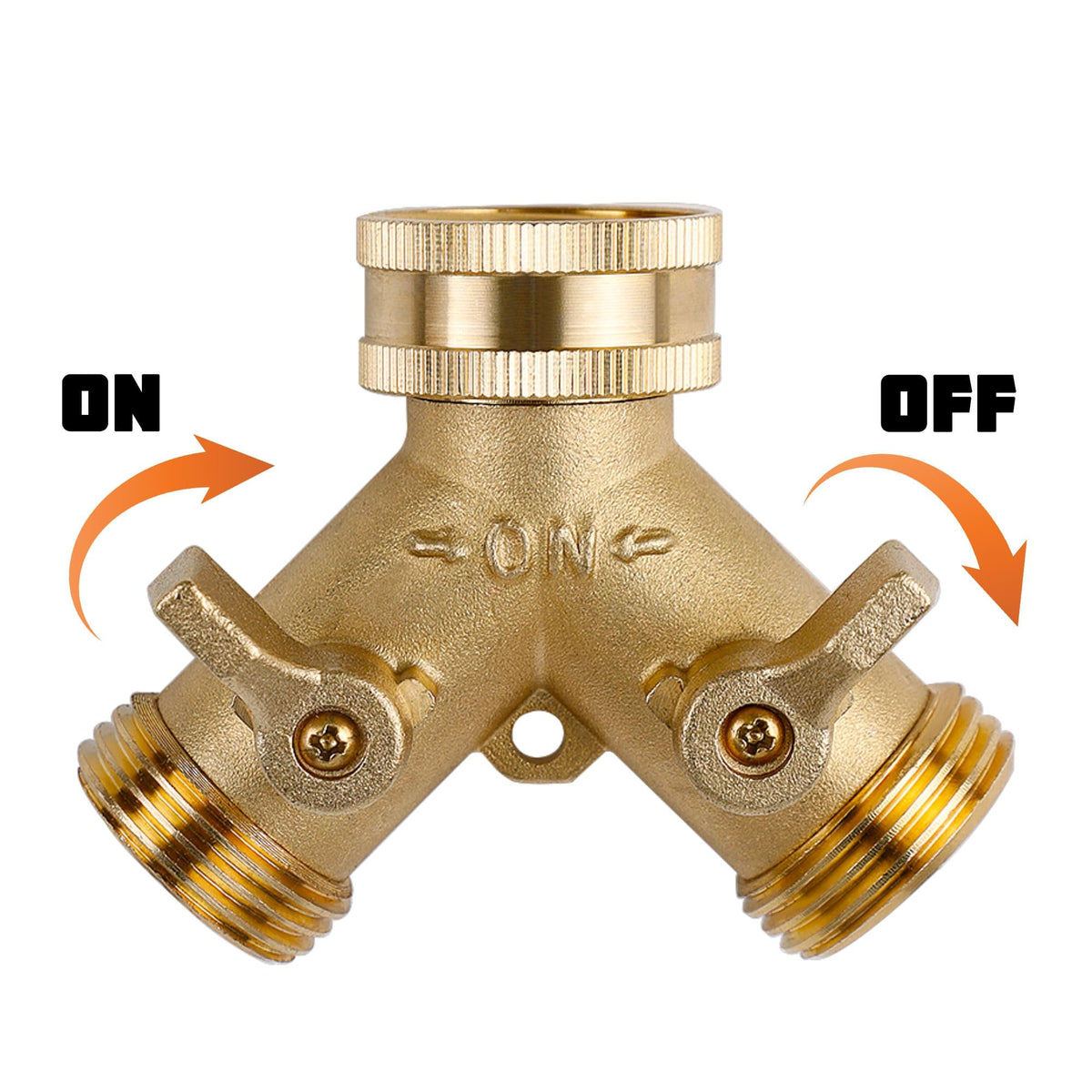 Triumpeek brass hose splitter packaging contents with o-rings and tape ready to use.