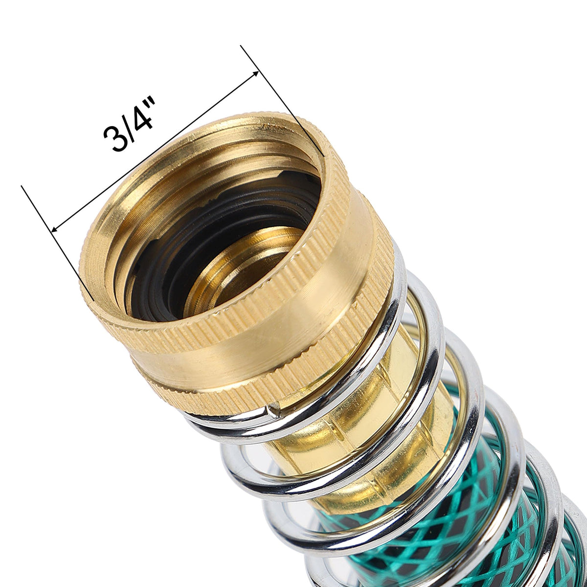 Triumpeek coil spring protector shields hoses from kinks.