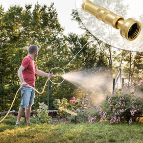Triumpeek hose nozzle with 3/4-inch thread compatibility for standard hoses.