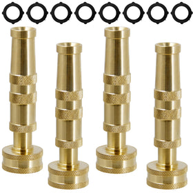 Triumpeek solid brass hose nozzle 4-pack with adjustable twist for versatile watering.