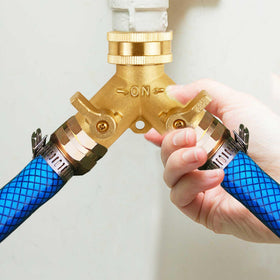 Triumpeek spigot connection demonstrating easy outdoor attachment.