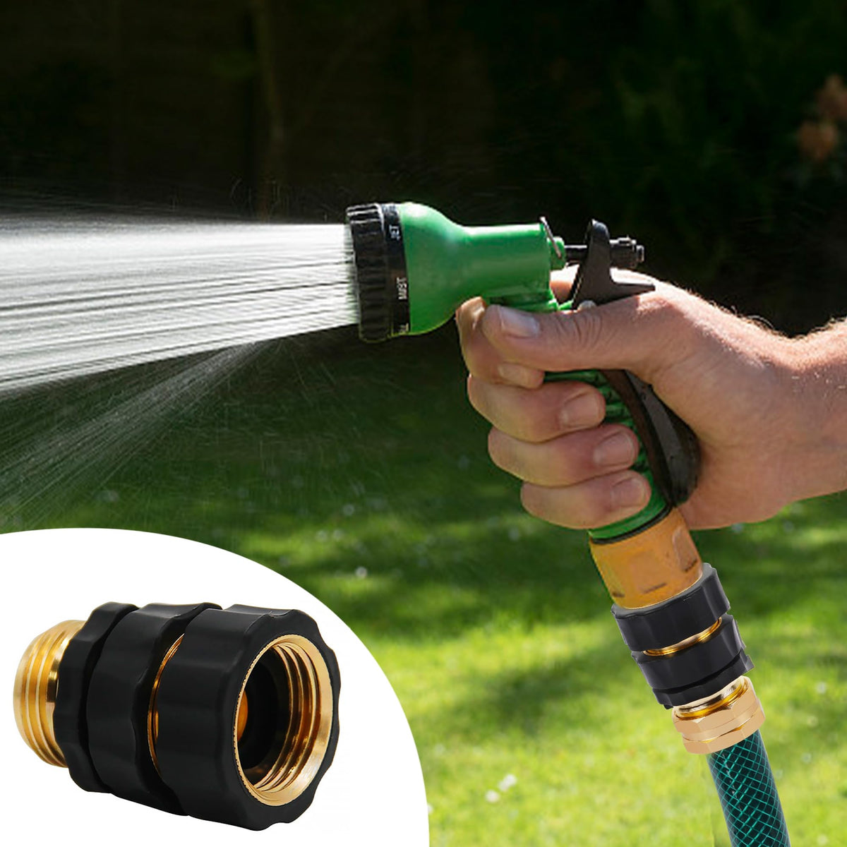 Triumpeek universal fit for 3/4 inch hoses simplifies garden setup.