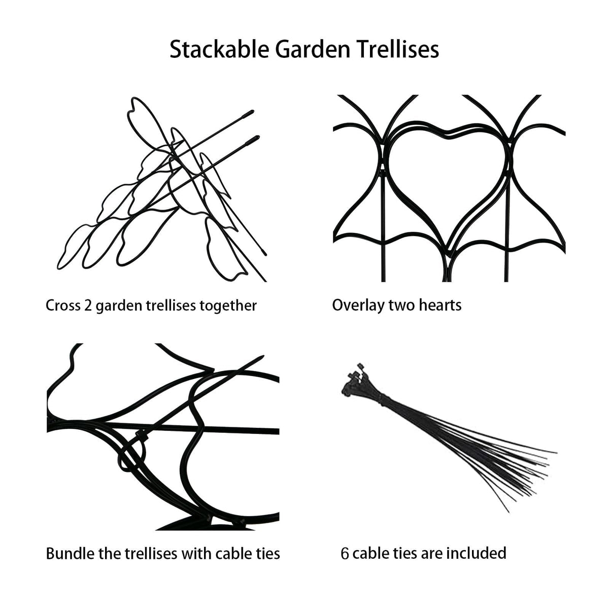 Trlzey Weather-Resistant Iron Trellis for outdoor use persists through seasons.