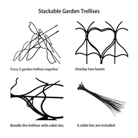 Trlzey Weather-Resistant Iron Trellis for outdoor use persists through seasons.