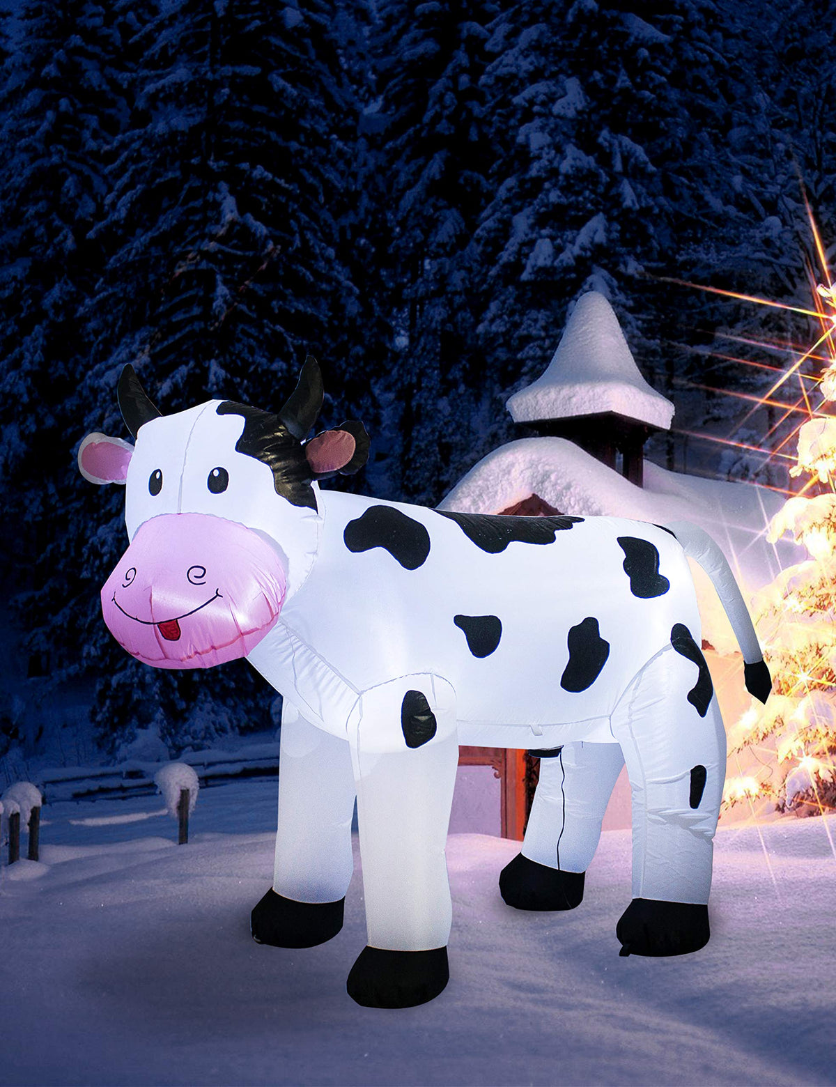TRMESIA 6FT inflatable cow as a charming garden decor centerpiece
