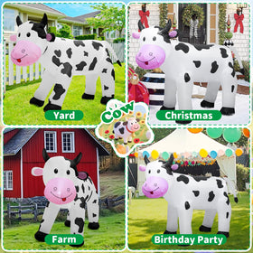 TRMESIA inflatable cow side view for a playful garden entry