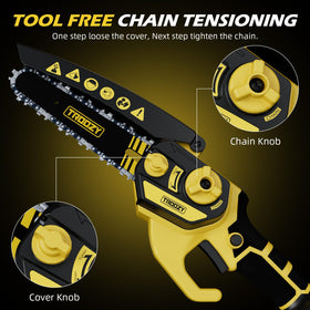 TROOZY 21V 3000mAh battery powering cordless performance in the yard.