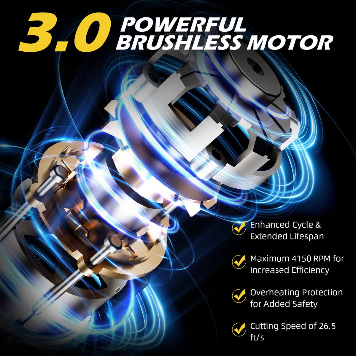 TROOZY 2-in-1 pole saw with 180-degree head for precise angle cuts.