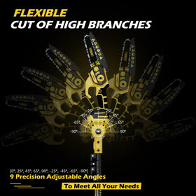 TROOZY tool-free chain tensioning simplifies maintenance during pruning.