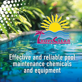 TropiClear Pool Stabilizer minimizes chemical reapplication needs.