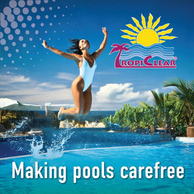 TropiClear stabilizer for hot tubs helps maintain safe water chemistry.