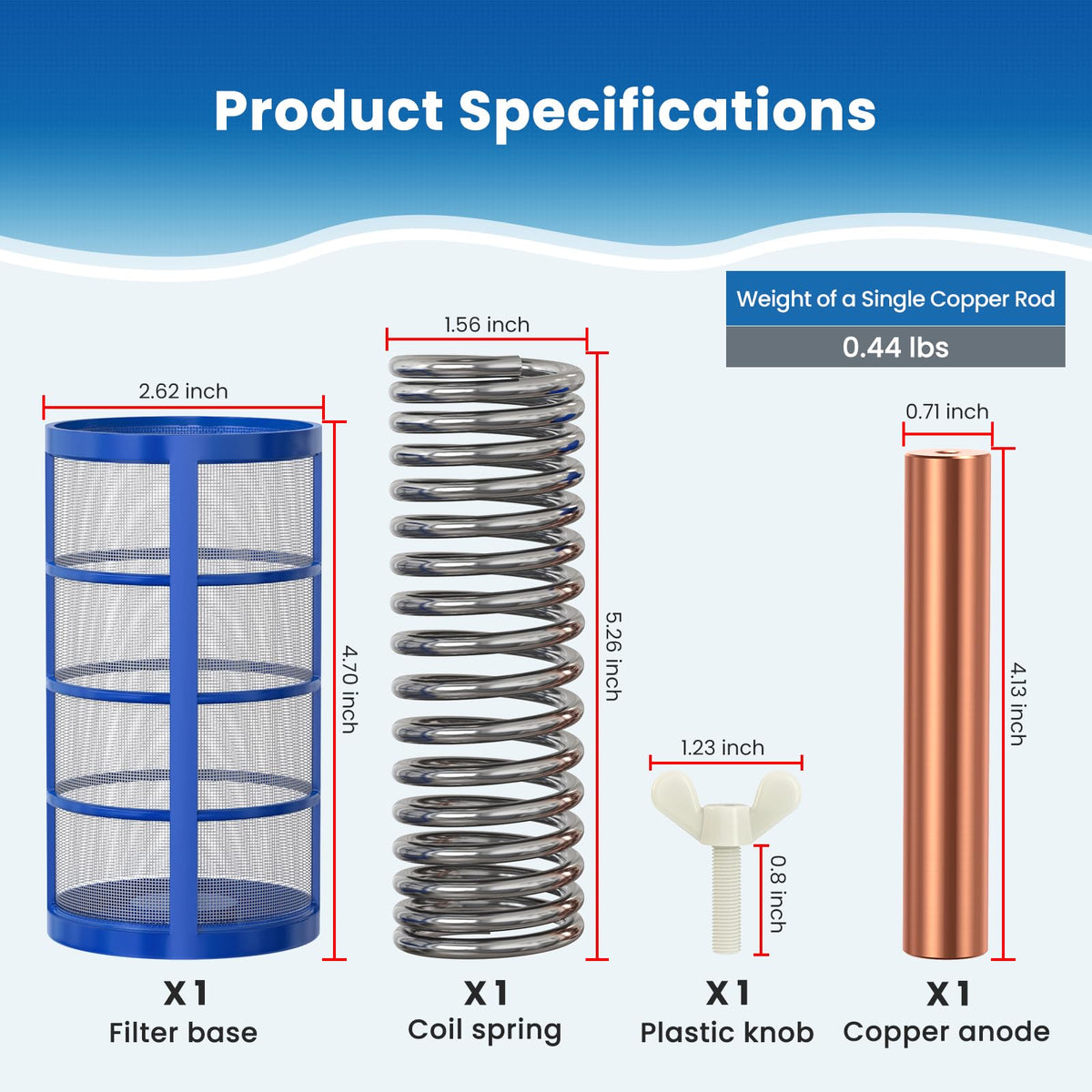 Troxlly coil spring included for smooth connection and durable operation.