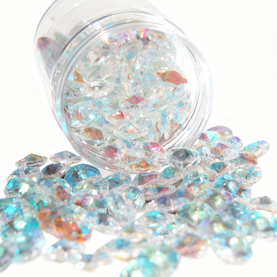 Troyune crystal glass octagon beads close-up showing facets for sparkling light