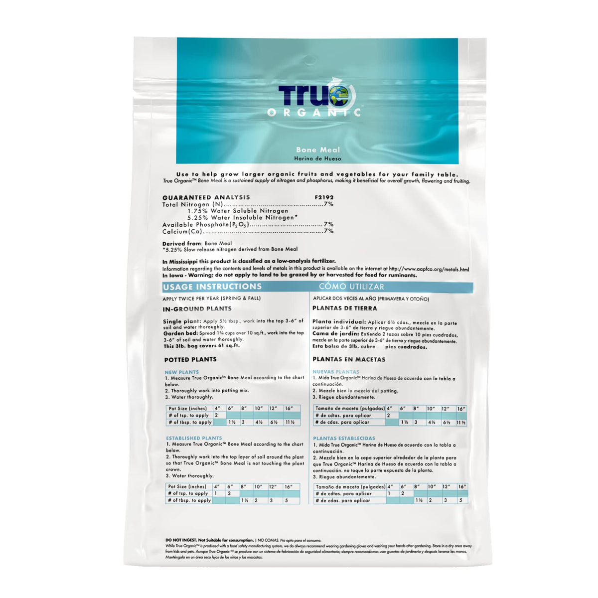 True Organic Bone Meal granules for steady growth and blooming.