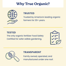 True Organic Garden Lime spread over vegetables for healthier growth