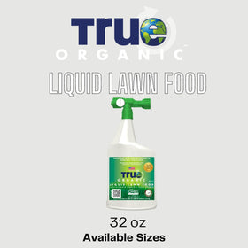 True Organic Liquid Lawn Food bottle used for new seed root boost and establishment