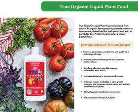 Close-up of True Organic label highlighting organic nutrients for seedlings