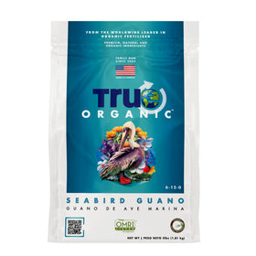 True Organic Seabird Guano bag front promotes lush plant growth
