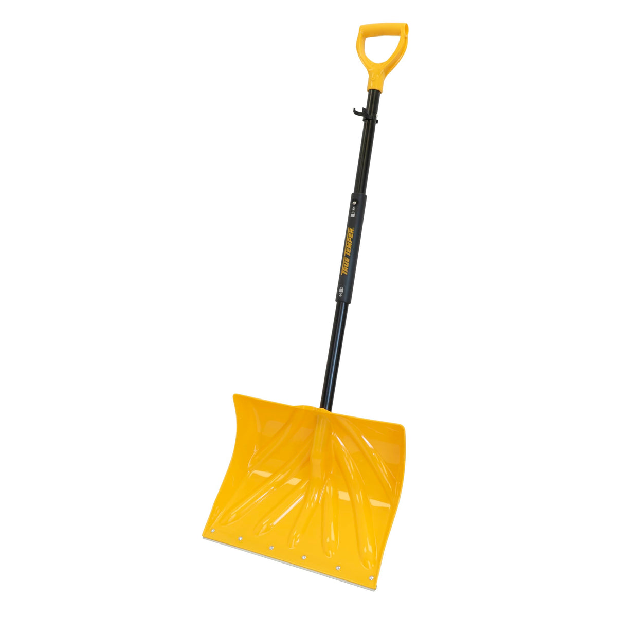 TRUE TEMPER 18-inch poly shovel head for easy snow pushing in fluffy powder.