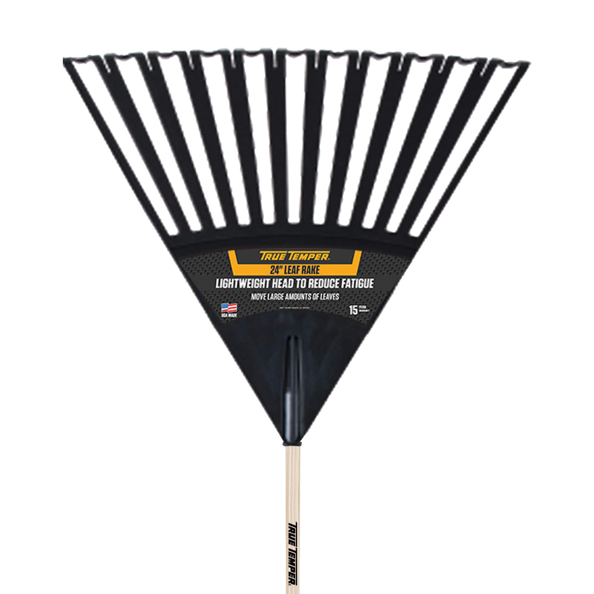 TRUE TEMPER 48in hardwood handle cushion grip supports comfortable long sweeps