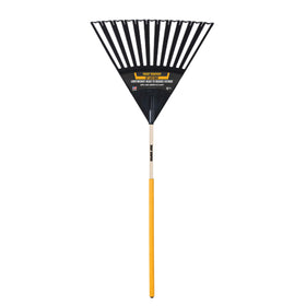 TRUE TEMPER clog-free poly leaf rake with 24in head clears leaves quickly