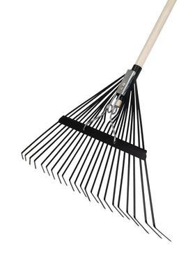TRUE TEMPER hardwood and steel handle provides durable, comfortable grip during long raking sessions.