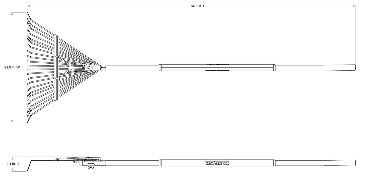 TRUE TEMPER bolted head keeps rake securely attached during heavy-duty use.