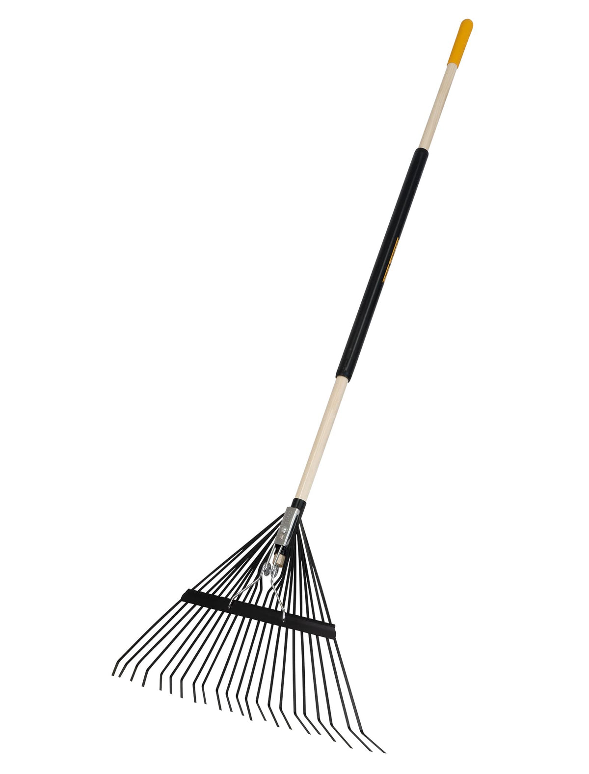 TRUE TEMPER steel tine leaf rake with 22 tines for efficient debris pickup.