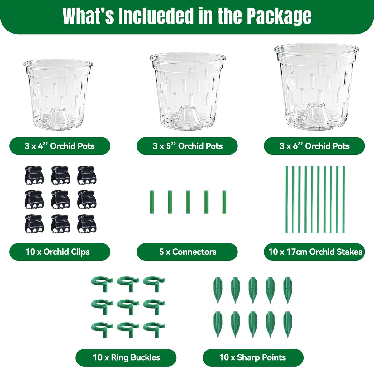 TRUEDAYS orchid pot 5-inch clear designed for airflow and drainage