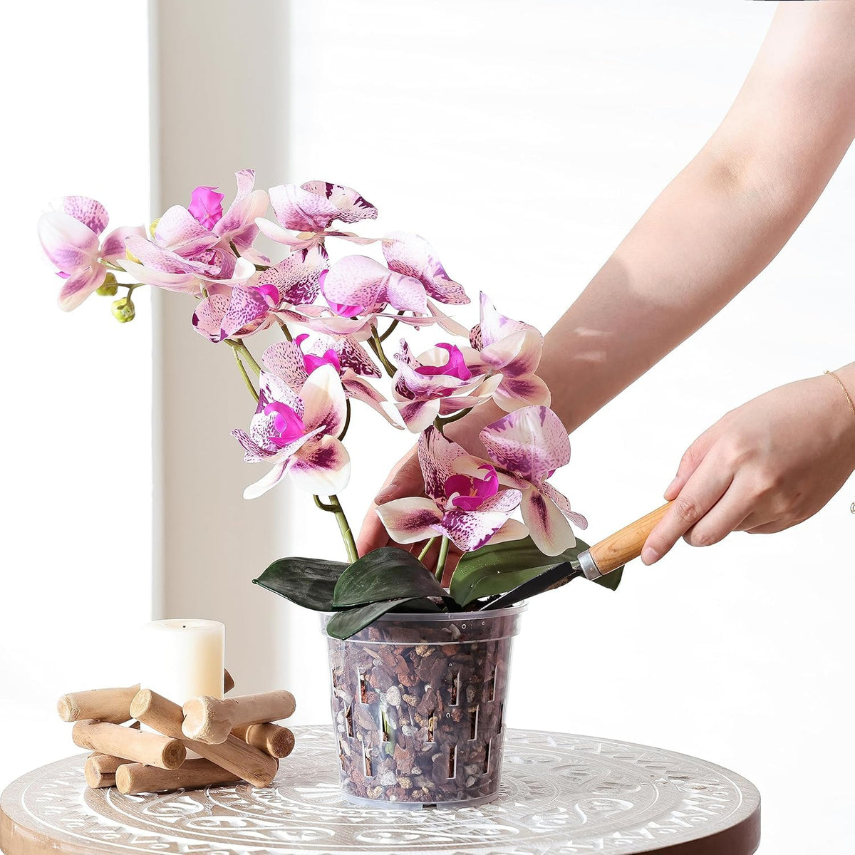 TRUEDAYS orchid pot liner-compatible design for decorative pots