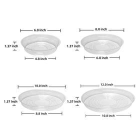 TRUEDAYS plant saucers 10inch clear keeps soil safe and neat around larger pots.