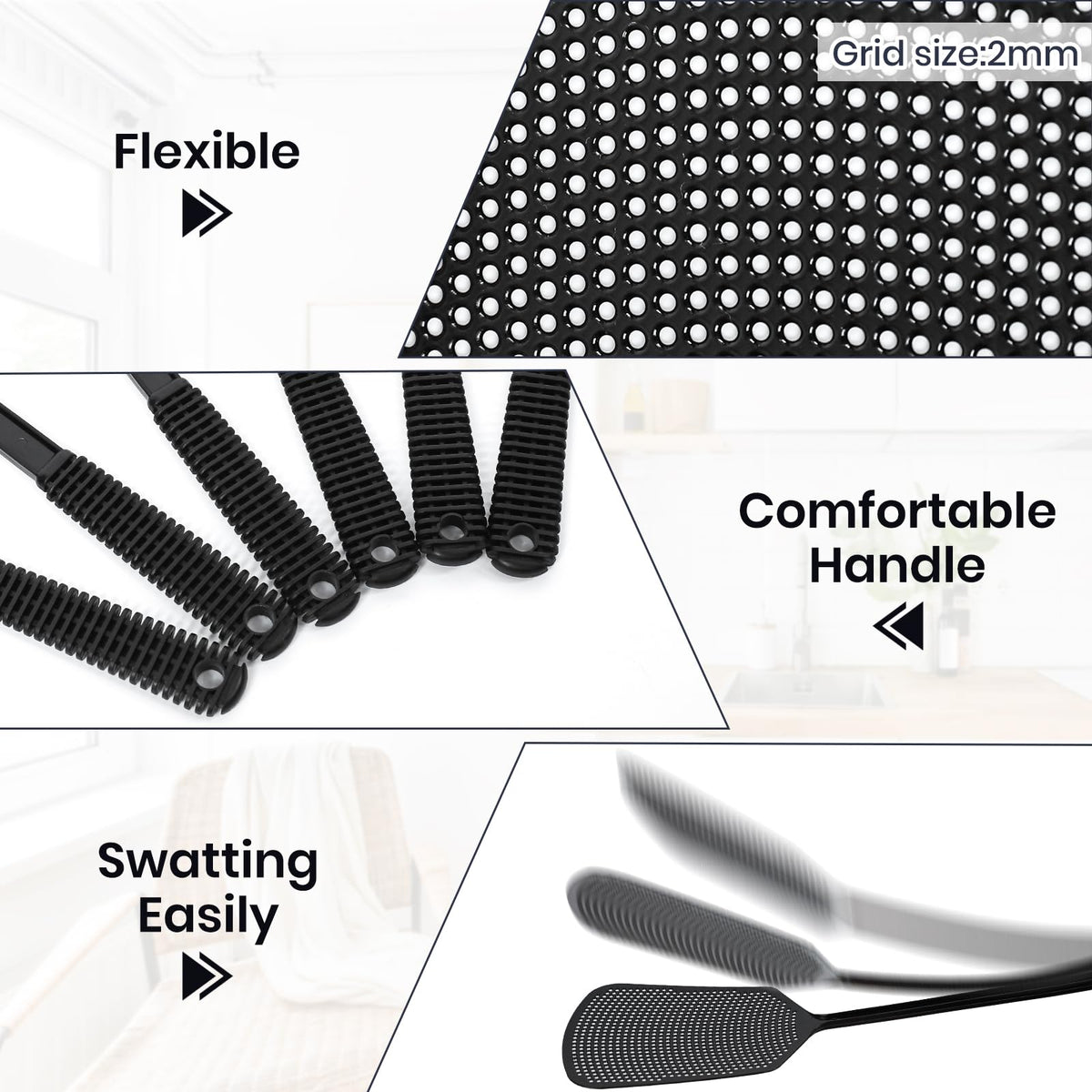 TrueYee fly swatter with a 17-inch handle for comfortable reach and precise swats.
