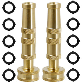 Triumpeek solid brass hose nozzle front view for durable, controlled watering