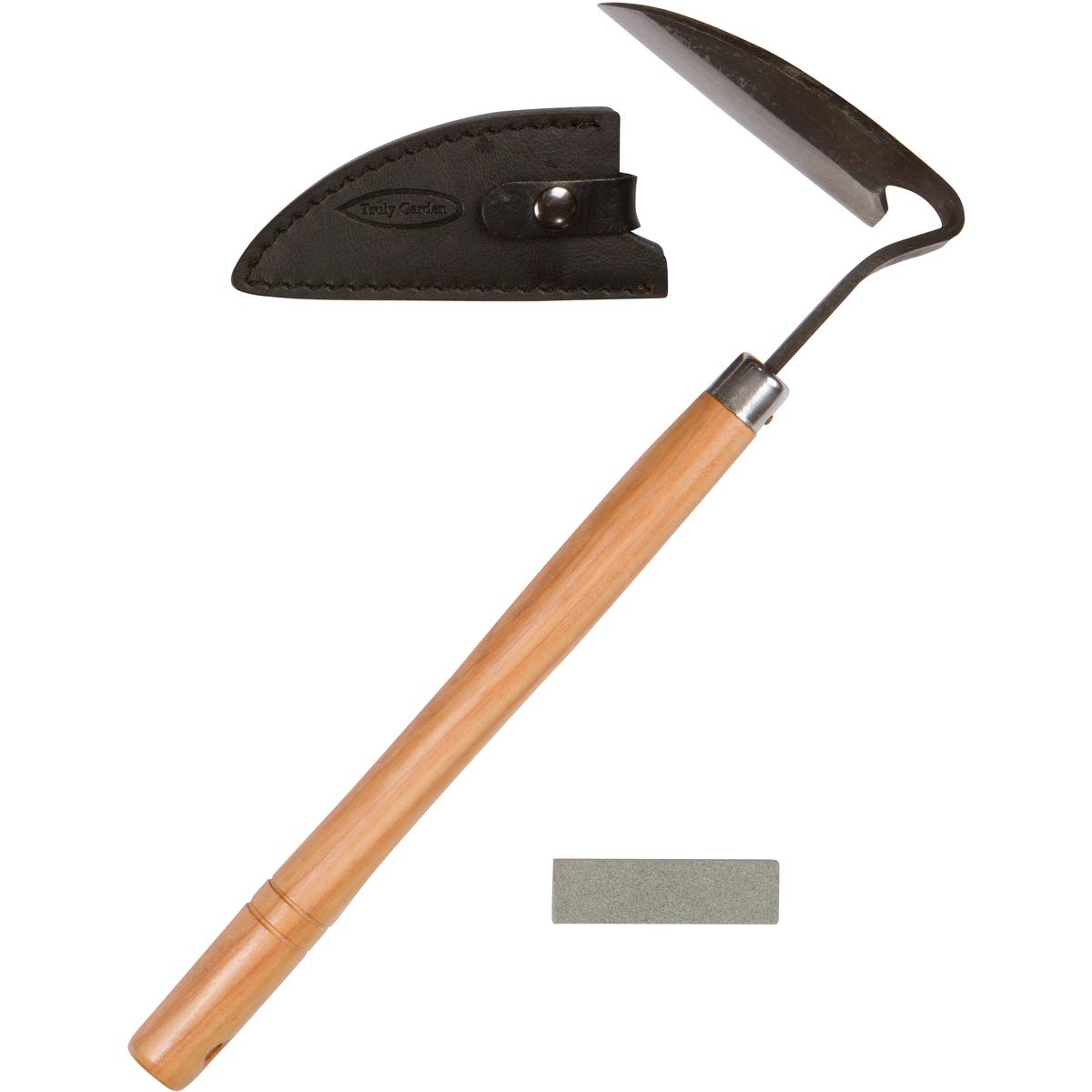 Truly Garden Effortless Weeding Sickle cuts weed roots for fast garden cleanup.