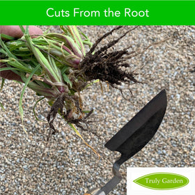 Truly Garden Ergonomic Handle supports both hands for comfortable use.